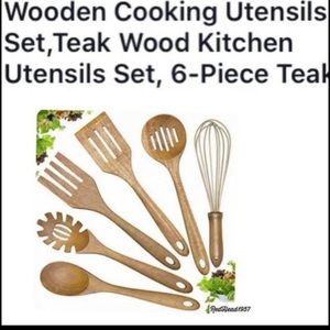 Mondayou wooden kitchen utensils teak wood new without tag, made 🪵🥄NWOT!